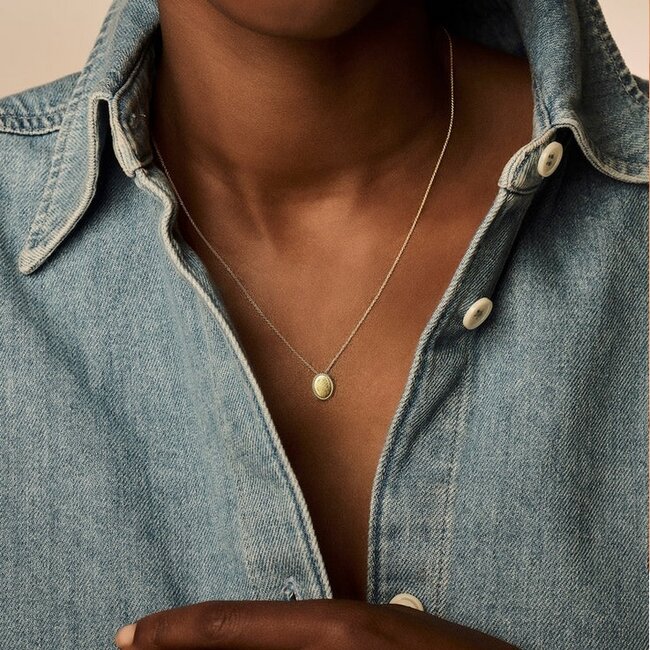 Blush Blush Collier 3123YGO 14 k Geelgoud  met Ovale Gladde Hanger 42cm