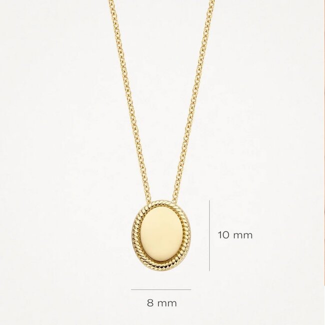 Blush Blush Collier 3123YGO 14 k Geelgoud  met Ovale Gladde Hanger 42cm