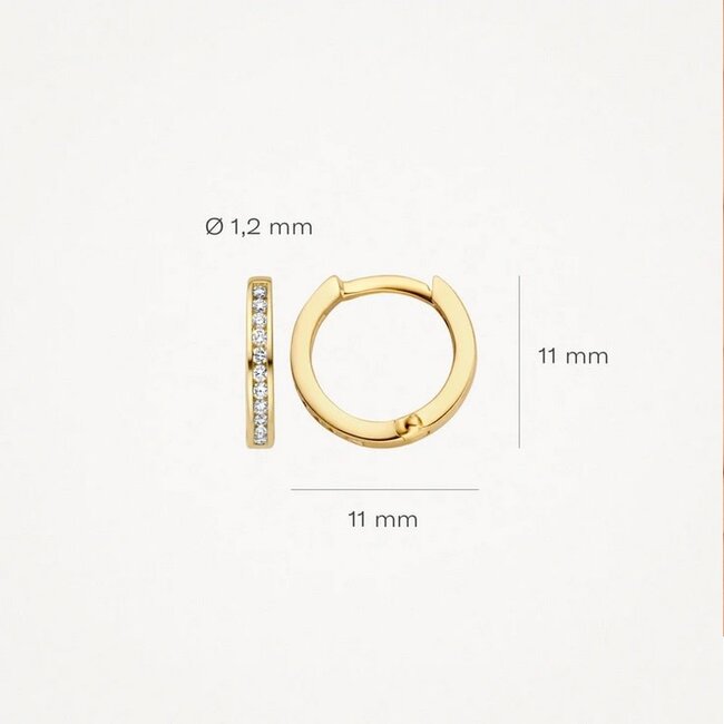 Blush Blush Oorbellen 7614YDI 14kr Geelgoud 0,10crt G SI Briljant geslepen Diamant