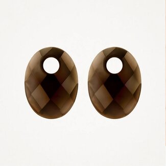 Blush Blush Oorbedels 810SMQO Medium Smokey Quartz Ovaal 12 x 20mm
