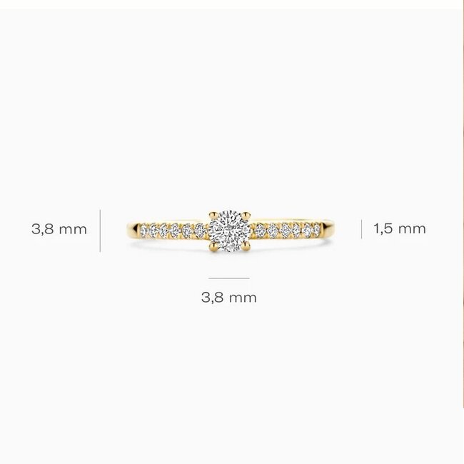 Blush Blush Ring LG1017Y/54 14k Geelgoud met 0,32crt H SI Briljant geslepen Lab Grown Diamant Maat 54