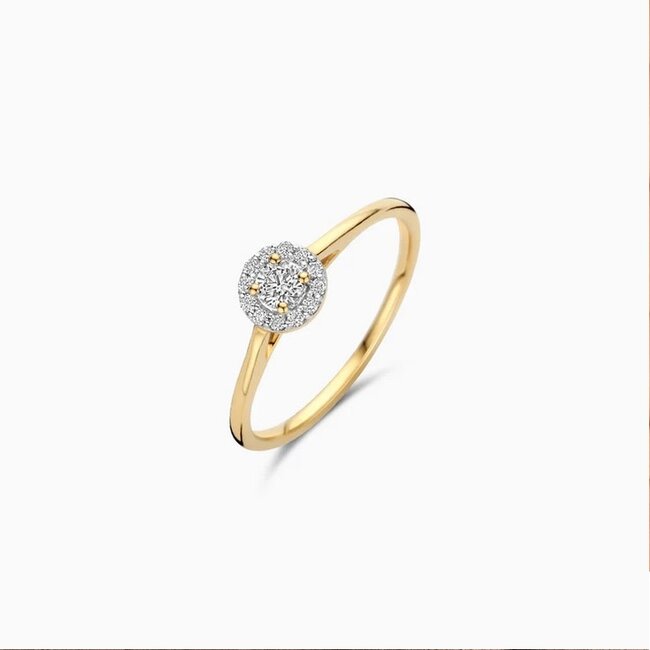 Blush Blush Ring LG1023Y/54 14k Geelgoud met 0,13crt en 0,09crt H SI Briljant geslepen Lab Grown Diamant Maat 54