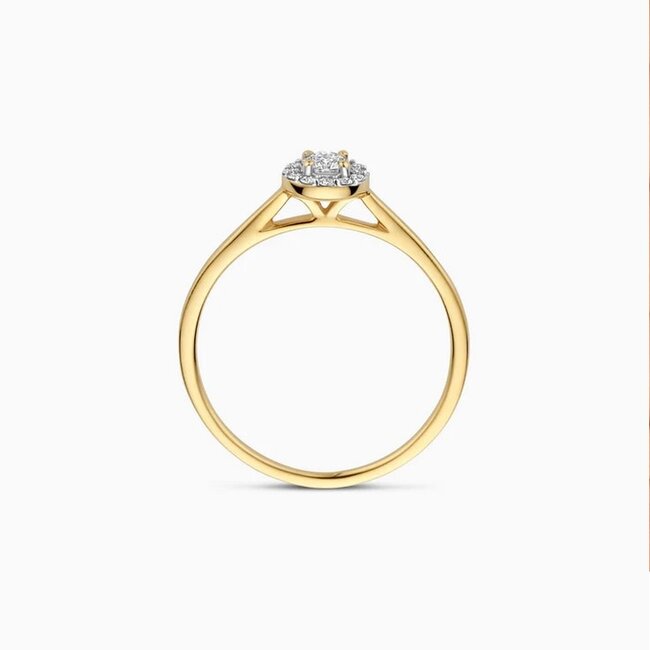 Blush Blush Ring LG1023Y/54 14k Geelgoud met 0,13crt en 0,09crt H SI Briljant geslepen Lab Grown Diamant Maat 54
