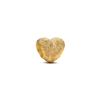 Pandora Pandora Bedel 764000C00 Zilver met Geelgouden Plating Hart met Structuur Mini