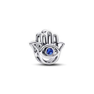 Pandora Pandora Bedel 794062C01 Zilver Hamsa Hand met Blauw Oog