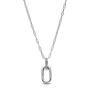 Pandora Pandora Collier 394086C01-50 Zilver met Slot Closed Forever met Zirkonia 50cm