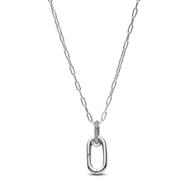 Pandora Pandora Collier 394086C01-50 Zilver met Slot Closed Forever met Zirkonia 50cm