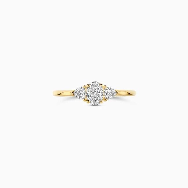 Blush Blush Ring LG1039Y/54  Lab Diamonds 14k Geelgoud 0.35crt 2x 0.10crt Maat 54