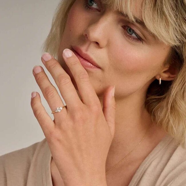 Blush Blush Ring LG1039Y/54  Lab Diamonds 14k Geelgoud 0.35crt 2x 0.10crt Maat 54