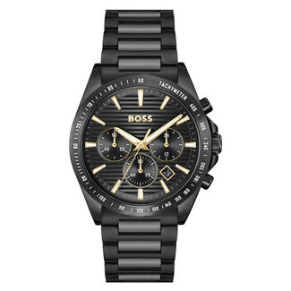 BOSS BOSS Horloge HB1514291 Strike Staal met Zwarte Coating Quartz Chronograaf 50m Waterdicht 41mm