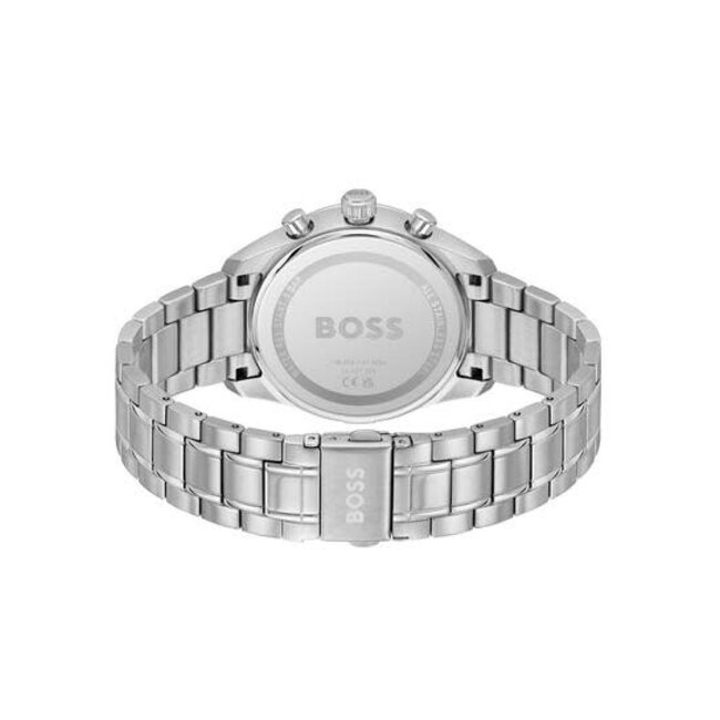 BOSS BOSS Horloge HB1514265 Grand Prix Staal Quartz Chronograaf met Groene Wijzerplaat 50m Waterdicht 40mm