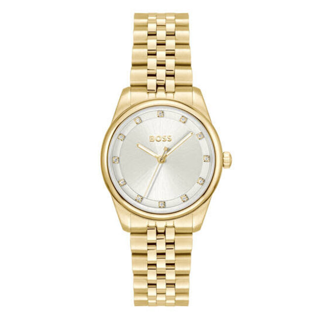 BOSS BOSS Horloge HB1502810 Graceful Prec Staal met Geelgouden Plating Quartz 30m Waterdicht 32mm