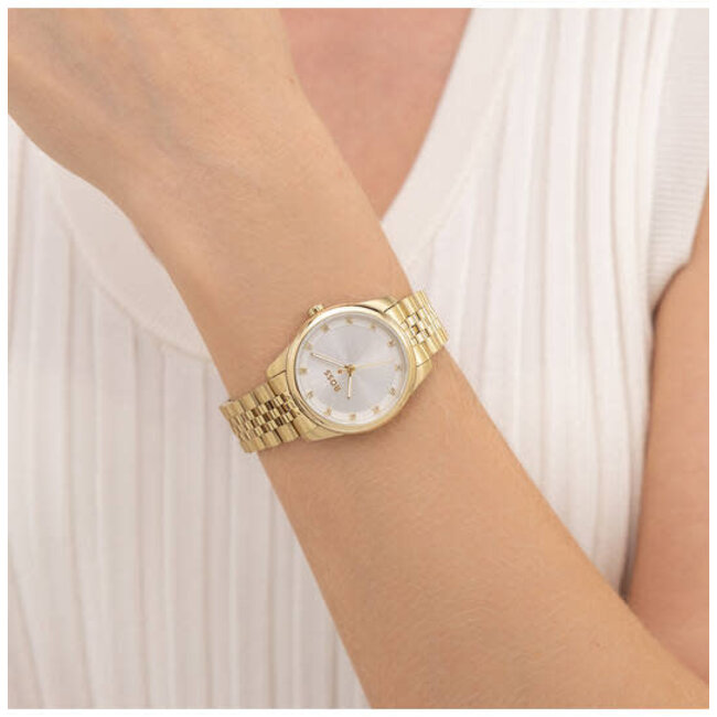 BOSS BOSS Horloge HB1502810 Graceful Prec Staal met Geelgouden Plating Quartz 30m Waterdicht 32mm