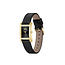 BOSS BOSS Horloge HB1502742 Lucy Staal met Geelgouden Plating Quartz met Zwart Leren Horlogeband 22 x 24.5mm
