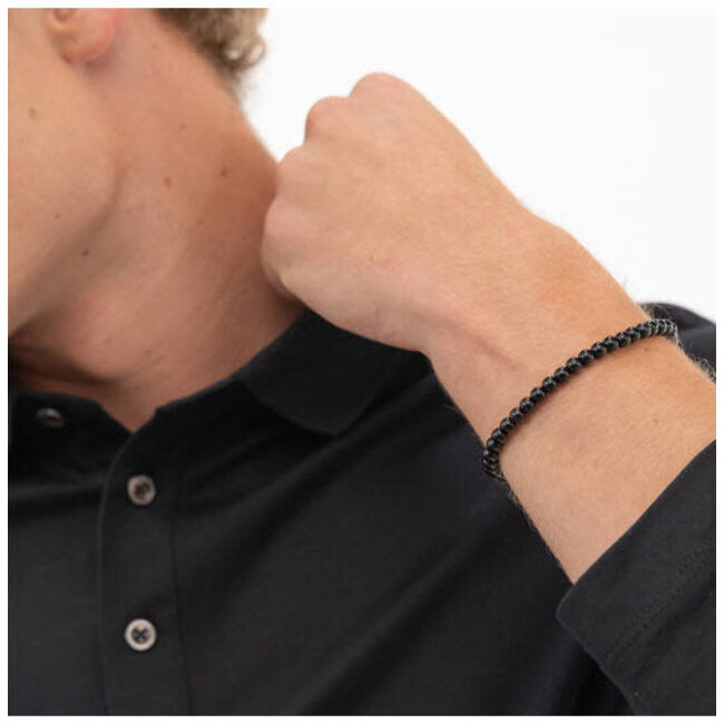 BOSS BOSS Armband HBJ1508789M Sphere Beads Onyx Zwart 19cm