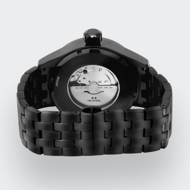 TW Steel TW Steel Horloge VB12 Volante Staal met Zwarte Coating Automaat Swiss Made 100m Waterdicht 45mm