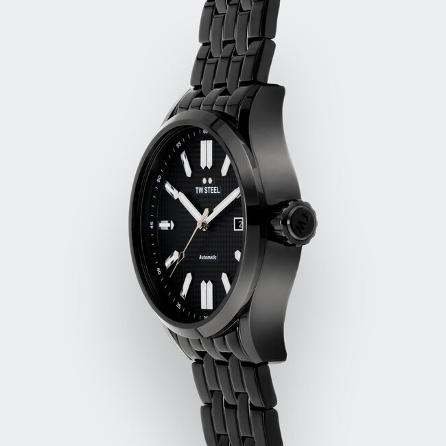 TW Steel TW Steel Horloge VB12 Volante Staal met Zwarte Coating Automaat Swiss Made 100m Waterdicht 45mm