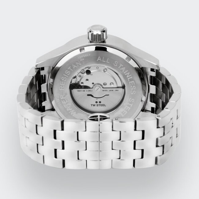 TW Steel TW Steel Horloge VB11 Volante Staal Automaat Swiss Made met Blauwe Wijzerplaat 45mm