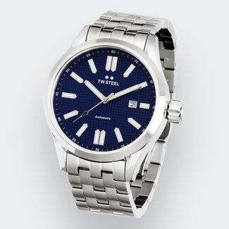 TW Steel TW Steel Horloge VB11 Volante Staal Automaat Swiss Made met Blauwe Wijzerplaat 45mm
