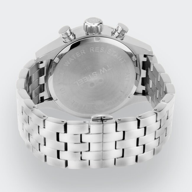 TW Steel TW Steel Horloge VB1 Volante Staal Quartz Swiss Made Chronograaf met Witte Wijzerplaat 45mm