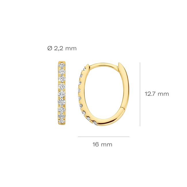 Blush Blush Oorbellen LG7008Y 14k Geelgoud Labgrown Diamant Klapoorringen
