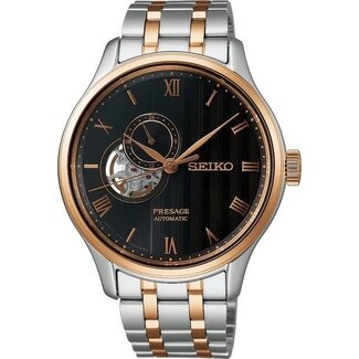 Seiko Seiko Horloge SSA466J1 Presage Japanese Garden Staal Bi-color Rose Automaat Saffierglas 42mm
