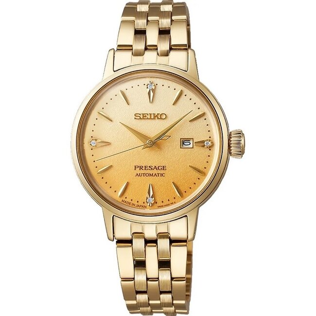 Seiko Seiko Horloge SRE018J1 Presage Cocktail Staal met Geelgouden Plating Automaat 50m Waterdicht 30mm