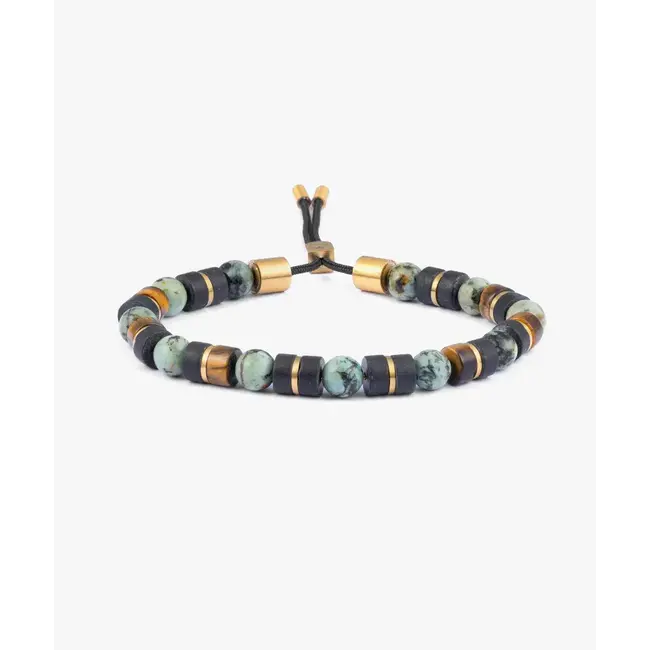 Pig & Hen Pig & Hen Armband P49-343593 Brontide 6mm Adjustable Nikko/Gold 18-19cm M