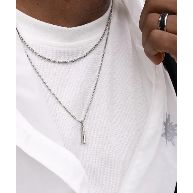 Pig & Hen Pig & Hen Collier S12-190000 Amsterdammertje Zilver 60cm