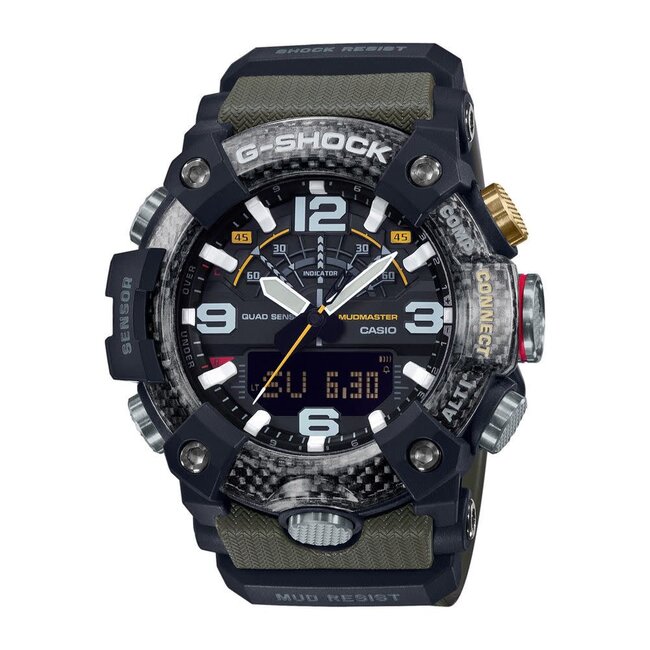 Casio G-Shock Casio G-Shock Horloge GG-B100-1A3ER Mudmaster Digitaal Analoog Bluetooth Groen Carbon Zwart 49mm