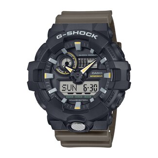 Casio G-Shock G Shock Horloge GA-710TU-1A3ER Analoog Digitaal Zwart Groen 200m Waterdicht