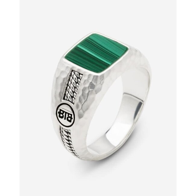Buddha to Buddha Buddha to Buddha Ring 046MA 20 Tangguh Small Zilver Malachite Maat 20