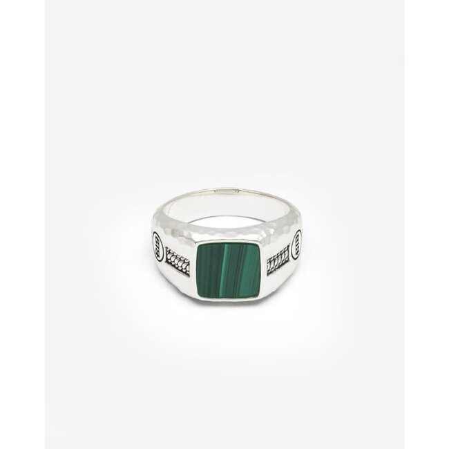 Buddha to Buddha Buddha to Buddha Ring 046MA 20 Tangguh Small Zilver Malachite Maat 20