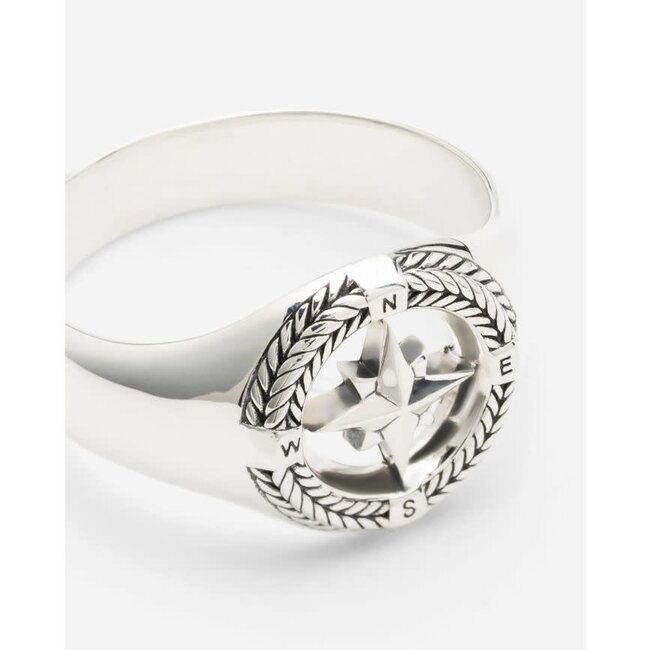 Buddha to Buddha Buddha to Buddha Ring 057 18 Signet Compass Zilver Maat 18