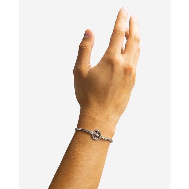 Buddha to Buddha Buddha to Budhha Armband 048 C-E Barbara Mini Compass Zilver Maat C-E