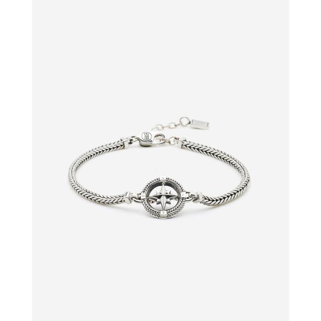 Buddha to Buddha Buddha to Budhha Armband 048 C-E Barbara Mini Compass Zilver Maat C-E