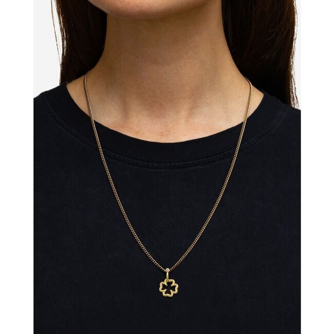 Buddha to Buddha Buddha to Buddha Hanger 058GV Katja Mini Clover Zilver met Geelgouden Plating