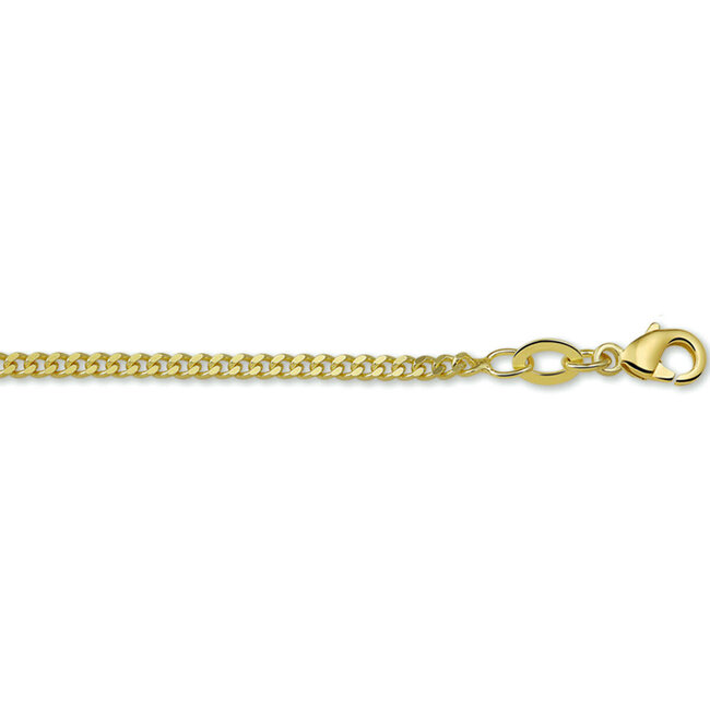 Blinckers Jewellery Huiscollectie BJ Collier 31.00984 Zilver met 14k Geelgouden Plating 2,1mm 50cm