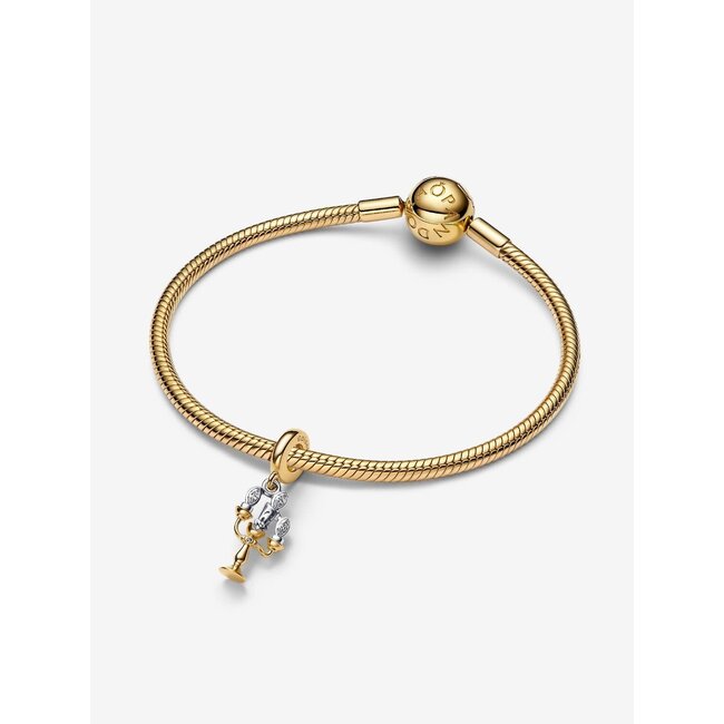 Pandora Pandora Bedel 763985C01 Zilver met 14k Geelgouden Plating Disney Lumiere Belle en het Beest