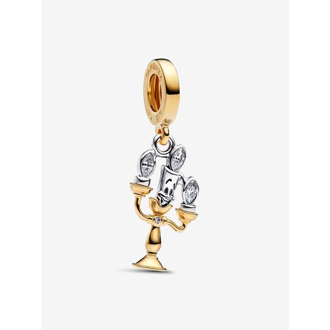 Pandora Pandora Bedel 763985C01 Zilver met 14k Geelgouden Plating Disney Lumiere Belle en het Beest
