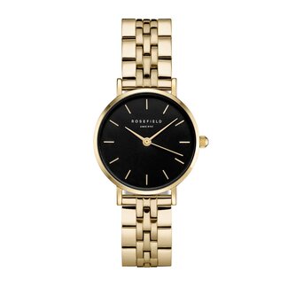 Rosefield Rosefield Horloge 26BSG-268 The Small Edit Staal met Geelgouden Plating Quartz en Zwarte Wijzerplaat 26mm