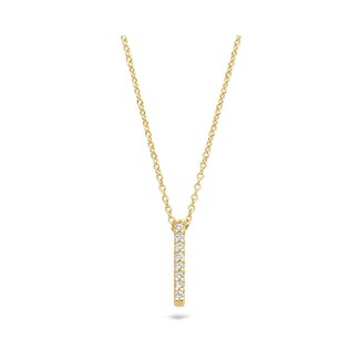 Blush Blush Collier met Hanger 3133YZI 14k Geelgoud met Gouden Balkje met Zirkonia in 42 cm