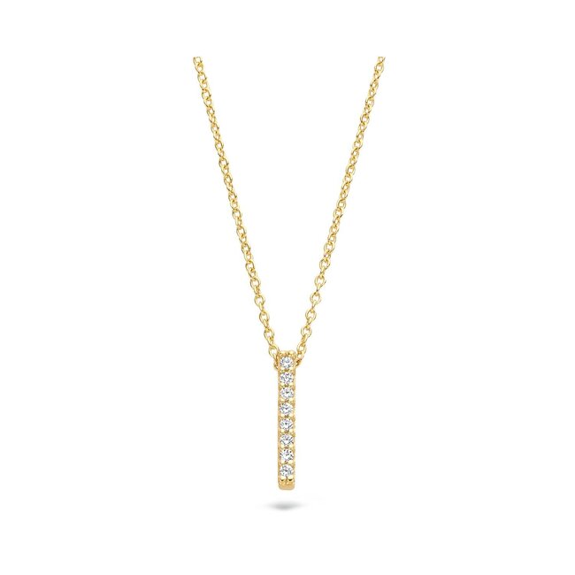 Blush Blush Collier met Hanger 3133YZI 14k Geelgoud met Gouden Balkje met Zirkonia in 42 cm