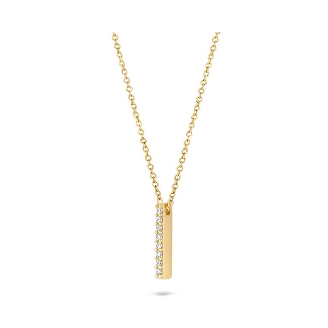 Blush Blush Collier met Hanger 3133YZI 14k Geelgoud met Gouden Balkje met Zirkonia in 42 cm