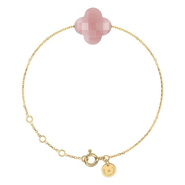 Morganne Bello Morganne Bello Armband 1012YB145 18k Geelgoud met Quartz Guava 14-17cm