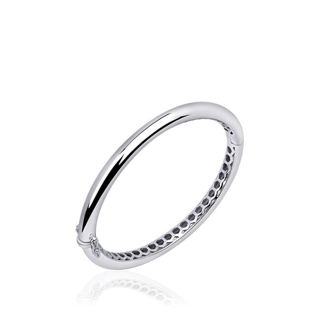 Gisser Jewels Amsterdam Gisser Jewels Bangle SBC6 925 Zilver Rond Gerhodineerd 6mm breed Maat 60