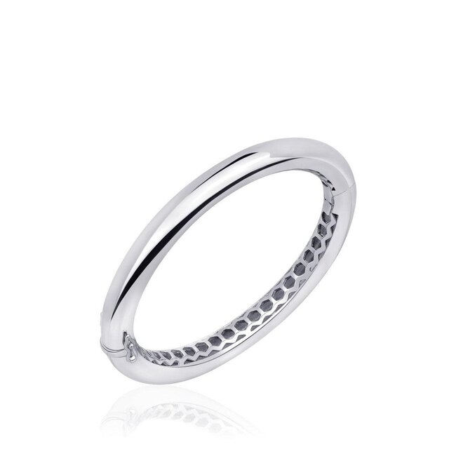 Gisser Jewels Amsterdam Gisser Jewels Bangle SBC8 925 Zilver Rond Gerhodineerd 8mm breed Maat 60