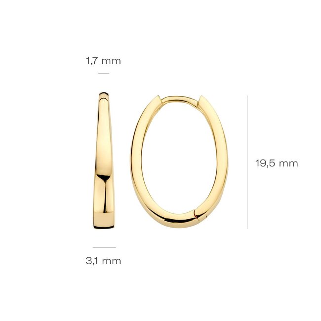 Blush Blush Oorbellen 7303YGO Oorringen 14k Geelgoud Ovaal 3.1mm x 19.5mm