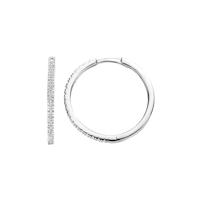 Blush Blush Oorringen 7306WZI 14k Witgoud met Zirkonia 1.5mm x 20mm