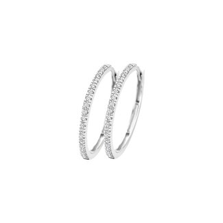 Blush Blush Oorringen 7306WZI 14k Witgoud met Zirkonia 1.5mm x 20mm